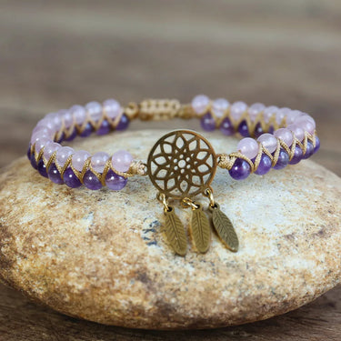 Golden Dream Catcher Amethyst Bracelet